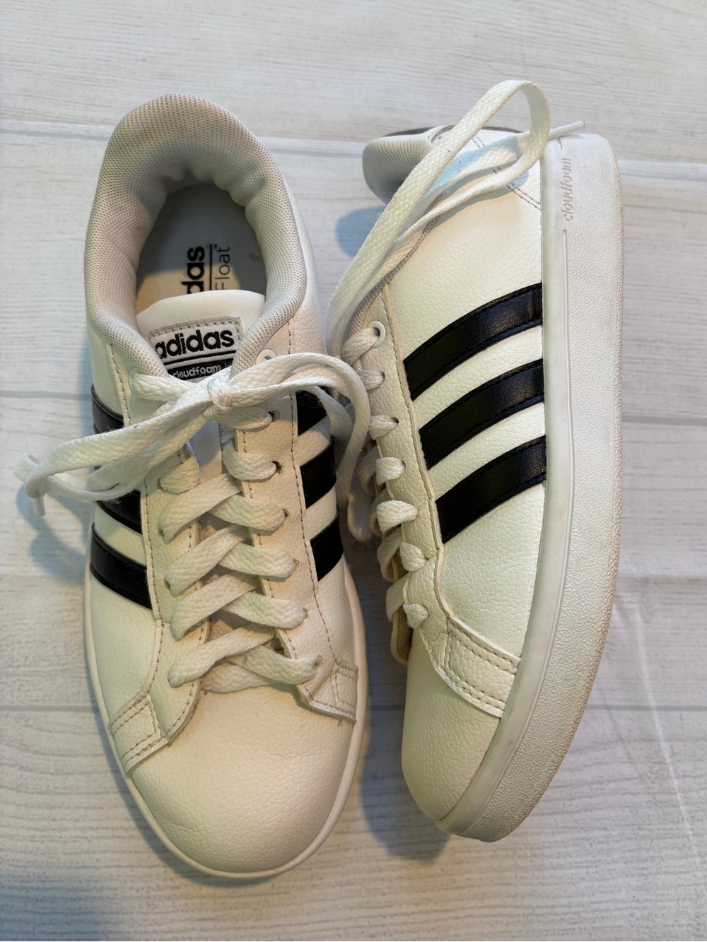 Adidas Grand Court White and Black Sneakers size 6